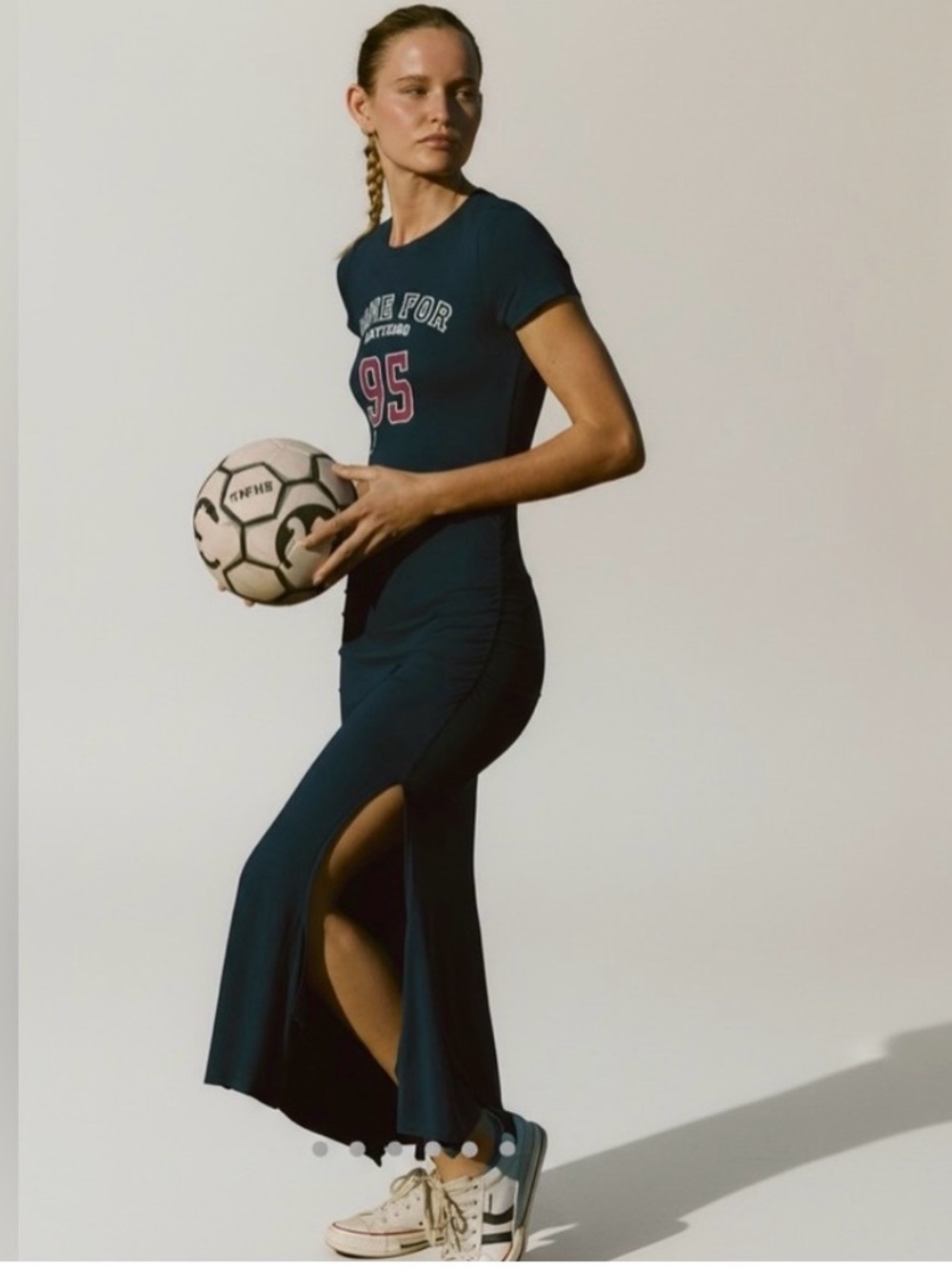 Anthropologie Navy Daily Practice Fitted Maxi Sporty Summer Dress M